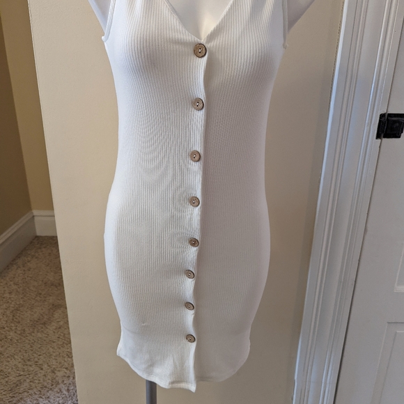 Modcloth Jessy B white ribbed button down dress size xs - Picture 5 of 7
